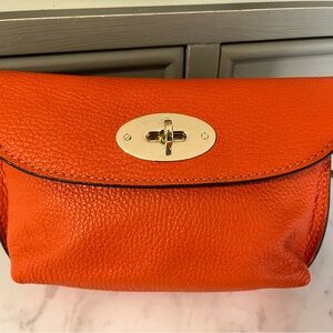 Mulberry Orange Leather Clutch